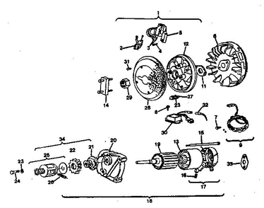 Starter Motor Group Diagram and Parts List for 422400-422499 0750-01 Briggs and Stratton Engine
